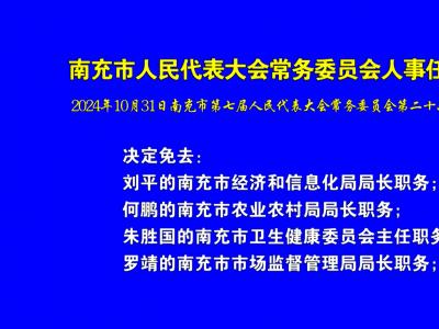 市七届人大常委会第二十六次会议人事任免名单