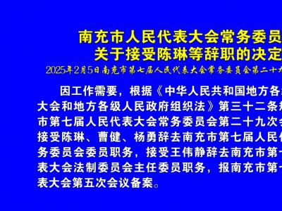 关于接受陈琳等辞职的决定